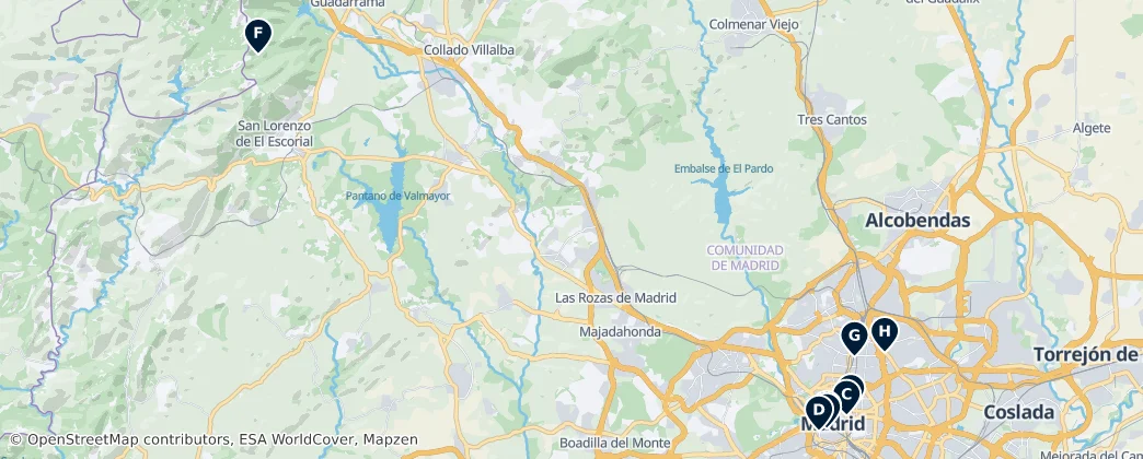 Map of Provincia Eclesiástica de Madrid