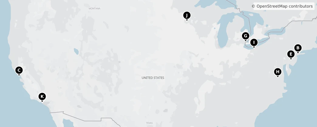 Map of Noord-Amerika
