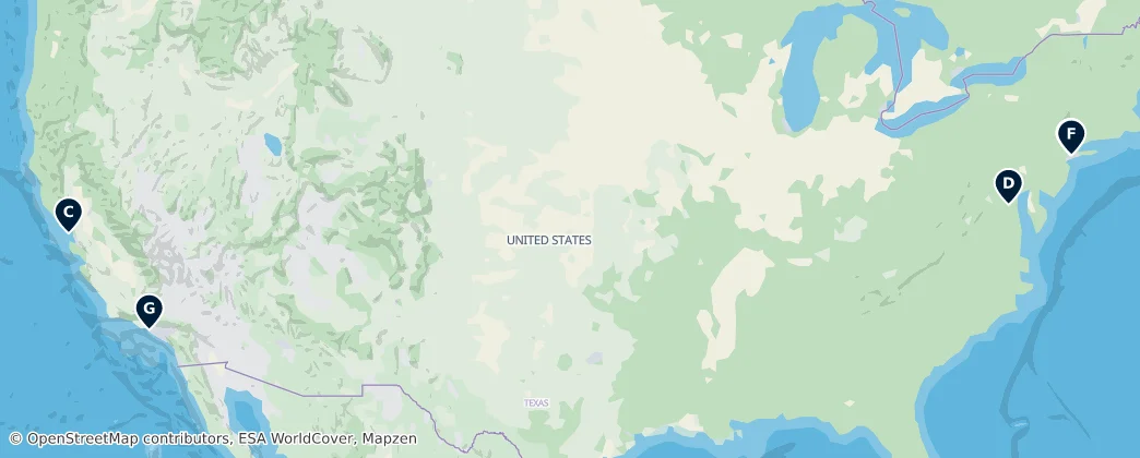 Map of Verenigde Staten van Amerika