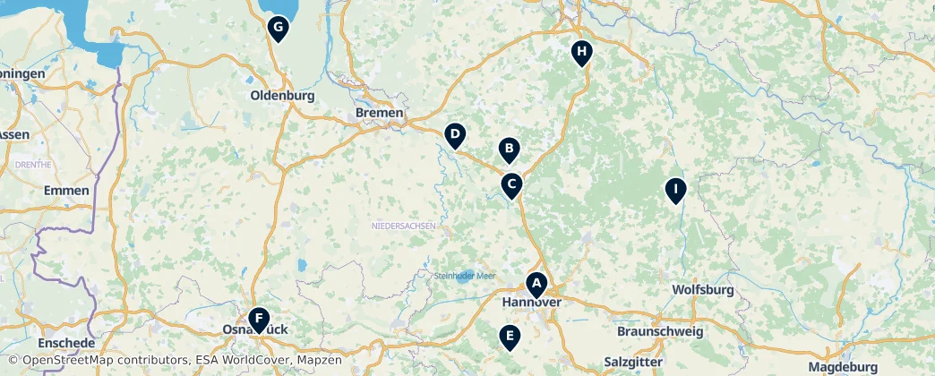Map of Nedersaksen