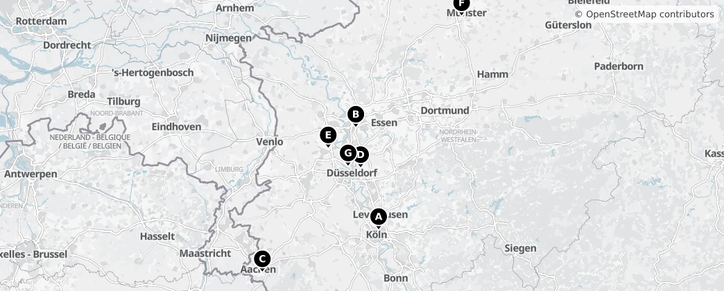 Map of Noordrijn-Westfalen