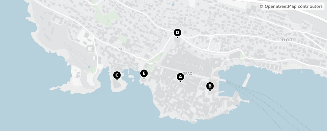 Map of Dubrovnik