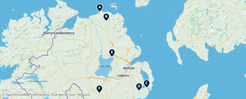 Map of Noord-Ierland
