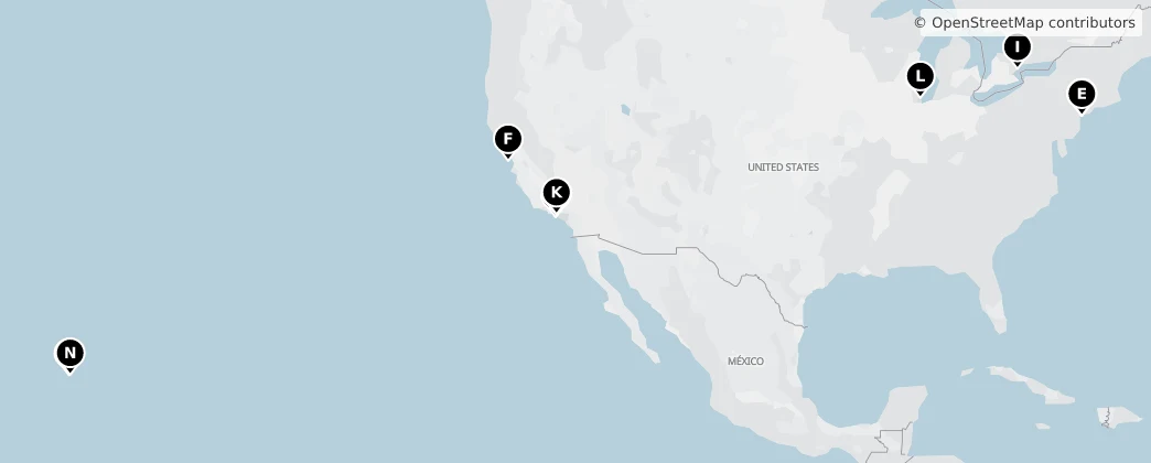 Map of Noord-Amerika