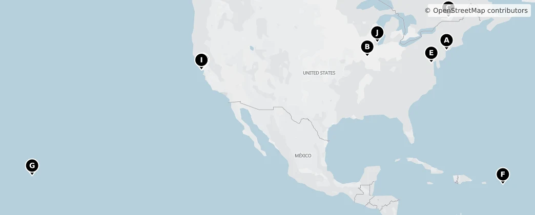 Map of Noord-Amerika