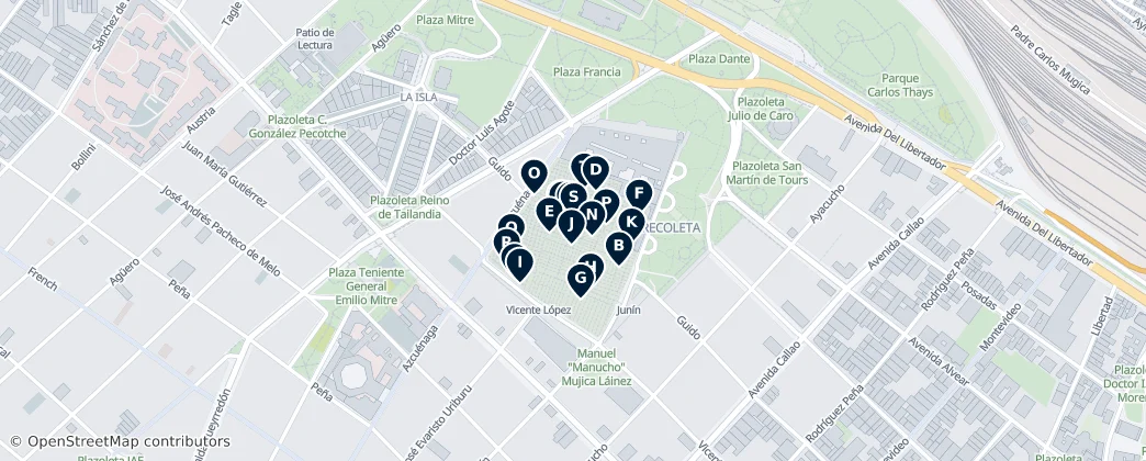 Map of Recoleta, Buenos Aires