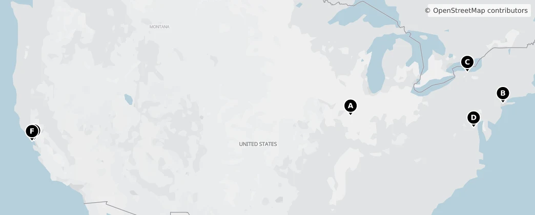 Map of Verenigde Staten van Amerika