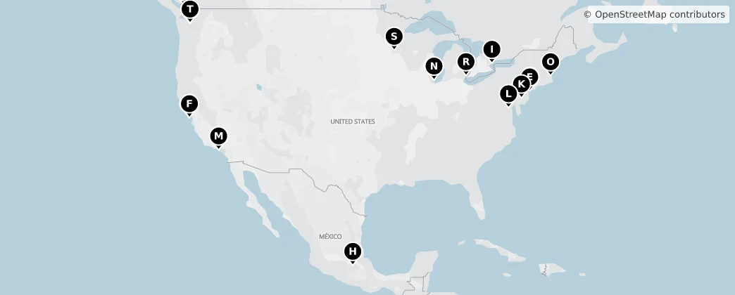 Map of Noord-Amerika