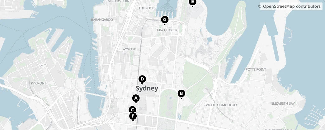 Map of Sydney Central Business District