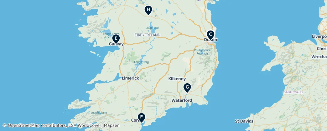 Map of Ierland