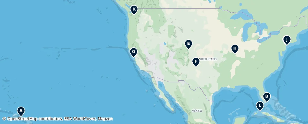 Map of Noord-Amerika