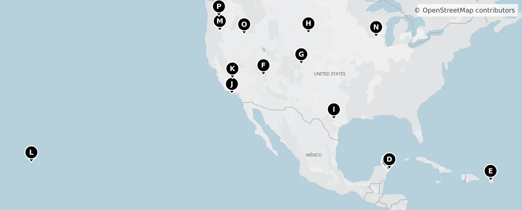 Map of Noord-Amerika