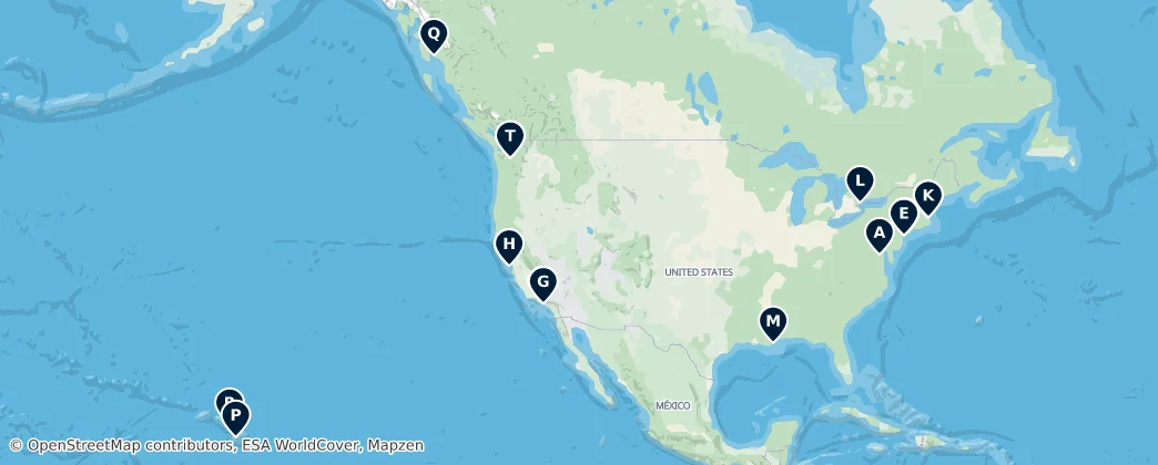 Map of Noord-Amerika