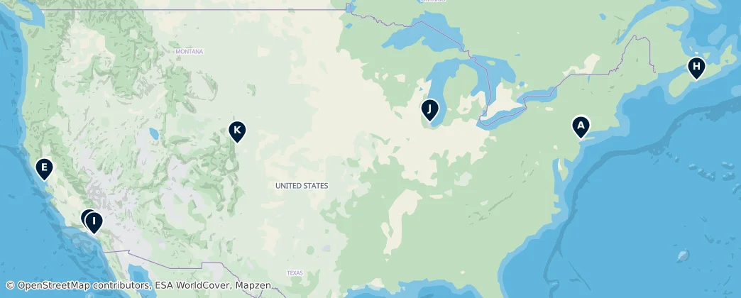 Map of Noord-Amerika