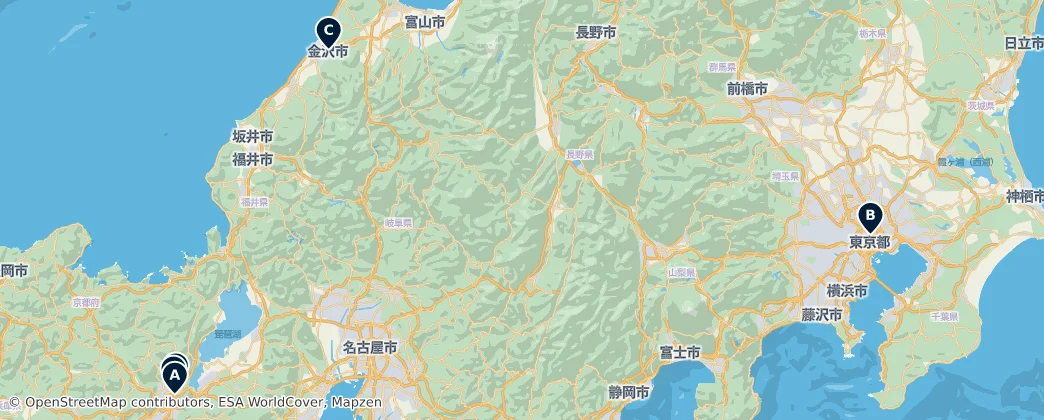 Map of Honshu