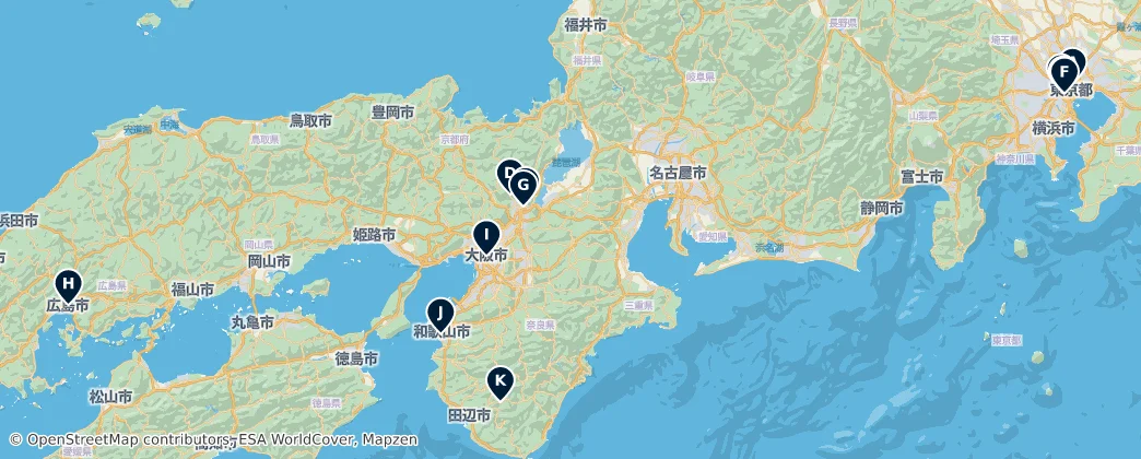 Map of Honshu