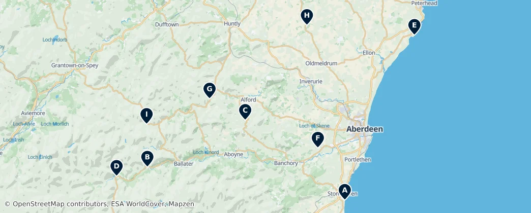 Map of Aberdeenshire