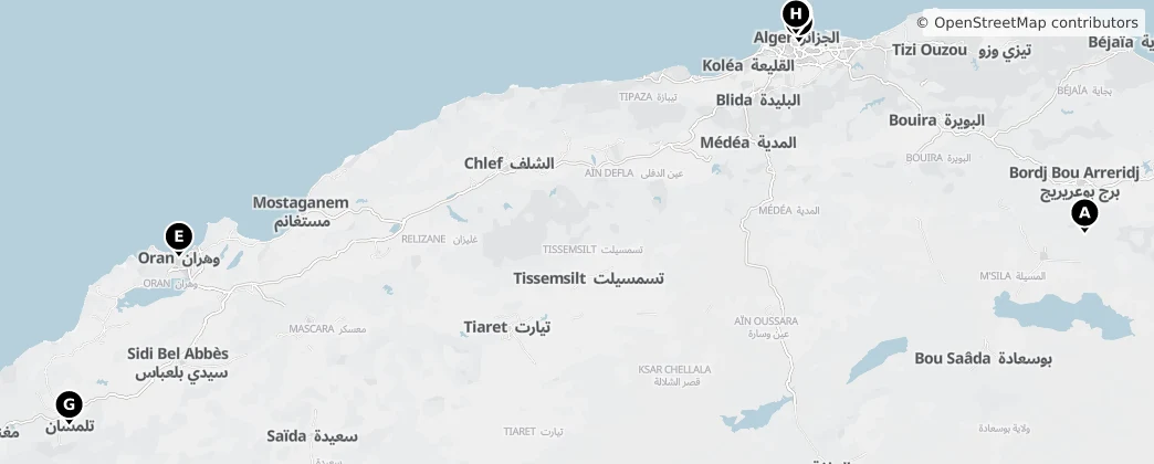 Map of Algerije