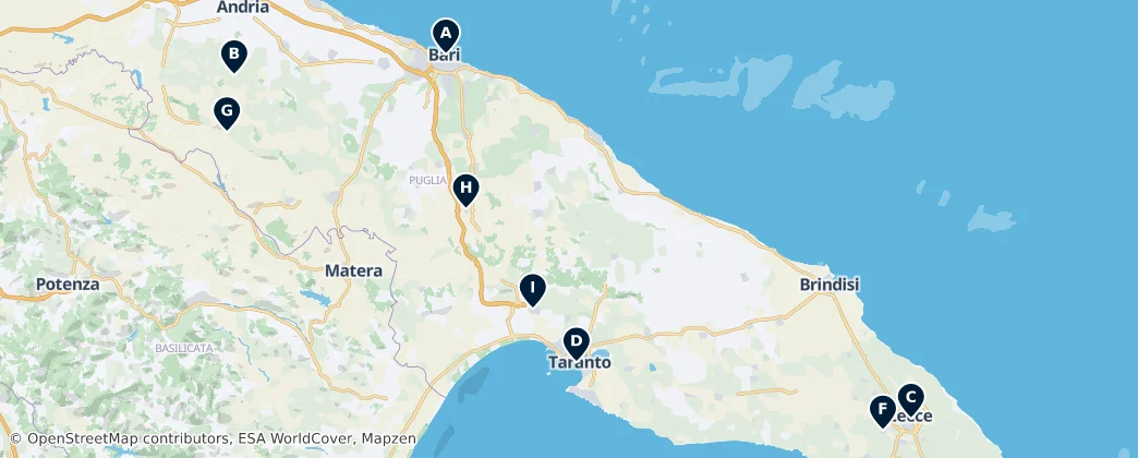 Map of Apulië