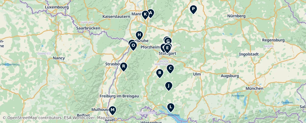 Map of Baden-Württemberg