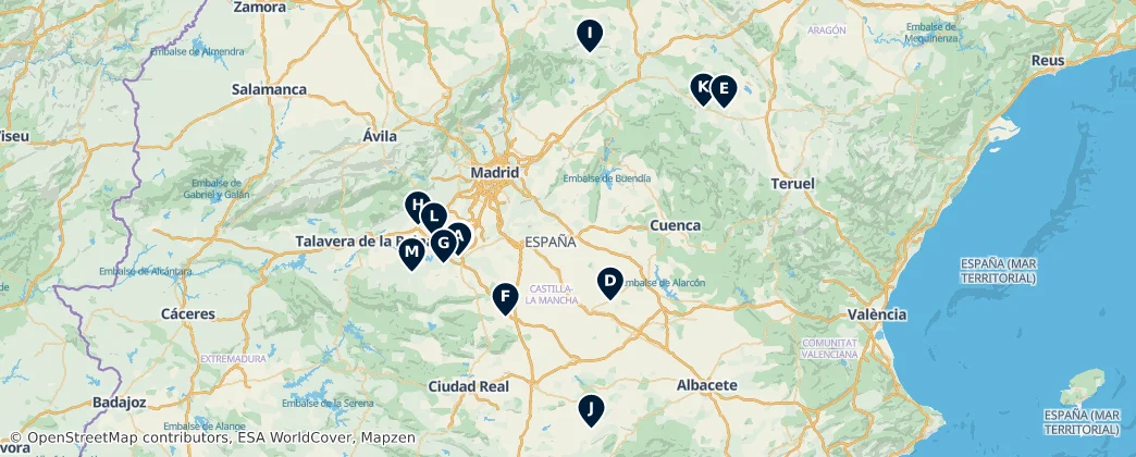 Map of Castilië-La Mancha