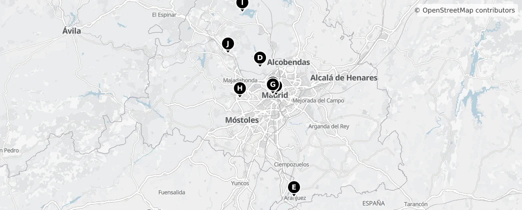 Map of Provincia Eclesiástica de Madrid