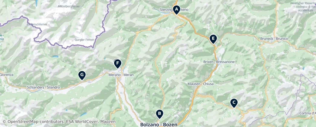 Map of Zuid-Tirol