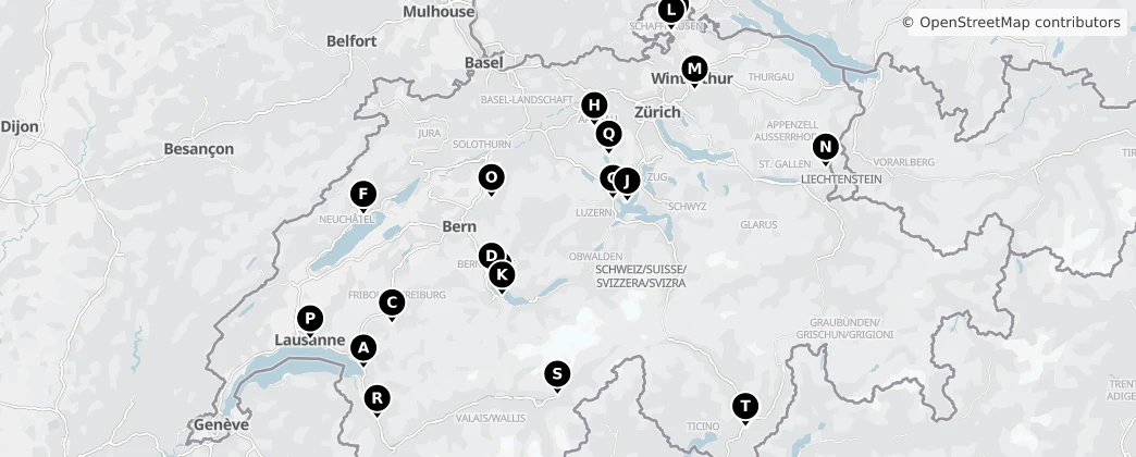Map of Zwitserland