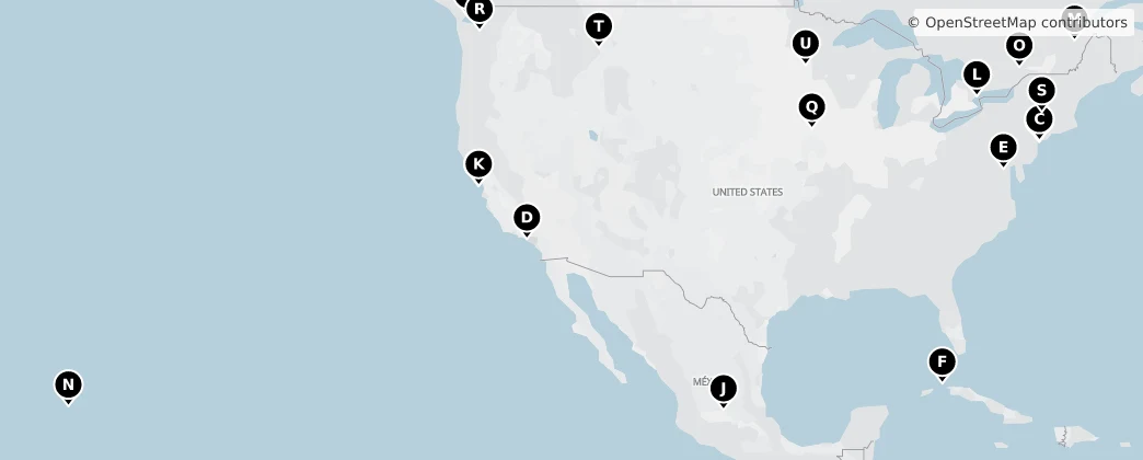 Map of Noord-Amerika