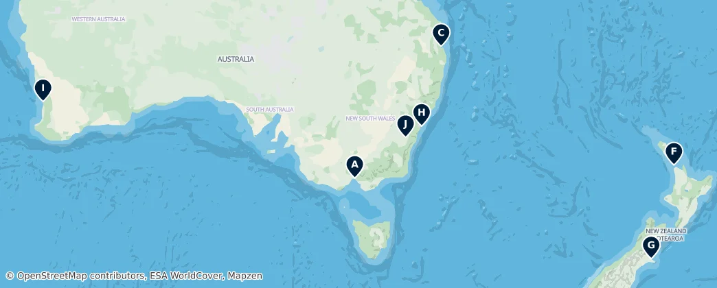 Map of Oceanië