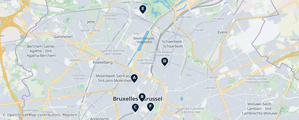 Map of Arrondissement Brussel-Hoofdstad