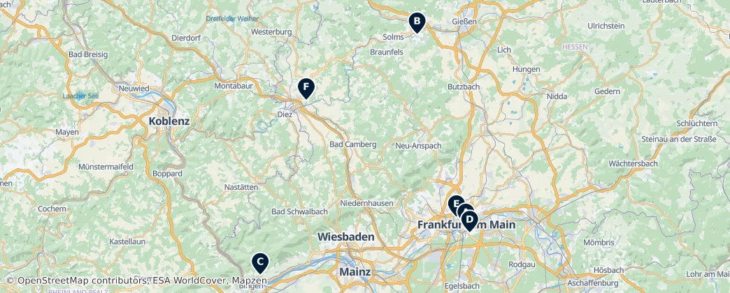 Map of Hessen