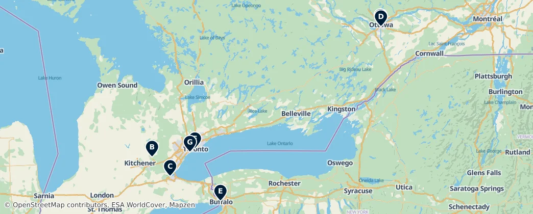 Map of Ontario