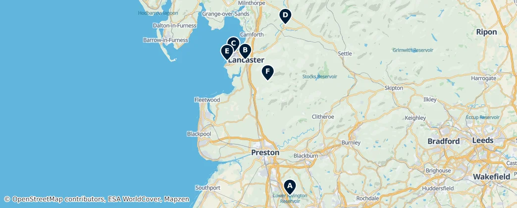 Map of Lancashire