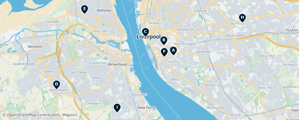 Map of Merseyside