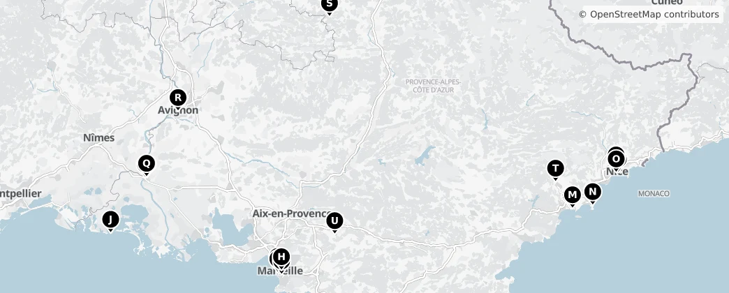 Map of Provence-Alpes-Côte d'Azur