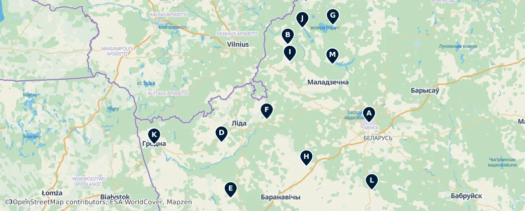 Map of Wit-Rusland
