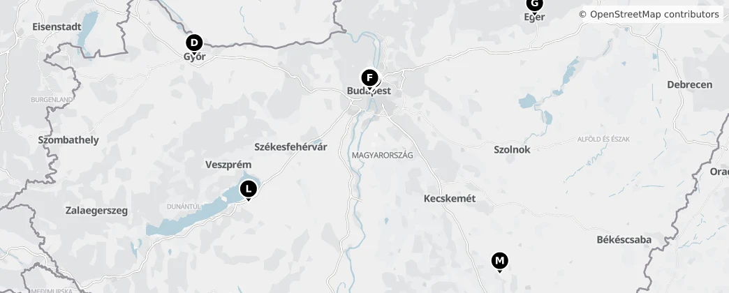 Map of Hongarije