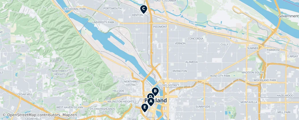Map of Multnomah County