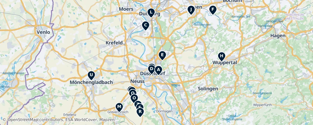 Map of Regierungsbezirk Düsseldorf