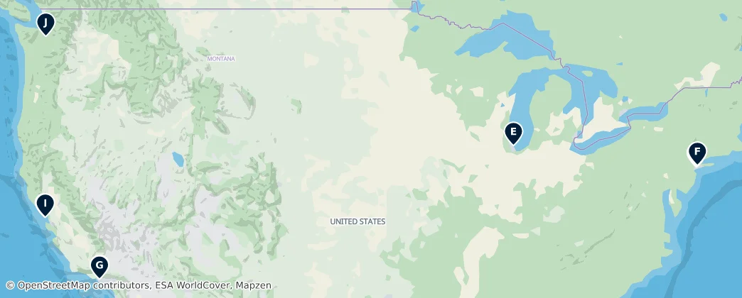 Map of Verenigde Staten van Amerika