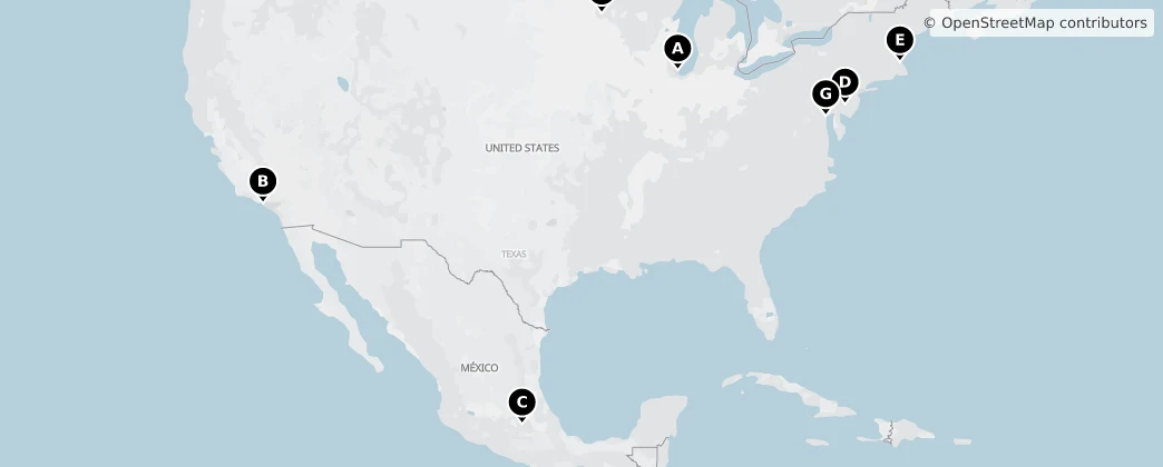 Map of Noord-Amerika