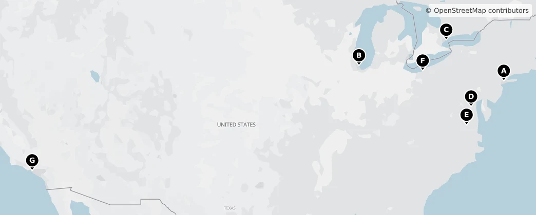 Map of Noord-Amerika
