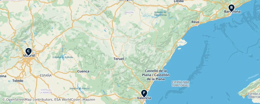 Map of Spanje