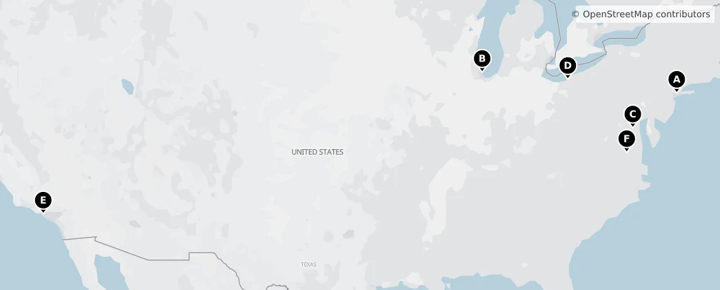 Map of Verenigde Staten van Amerika