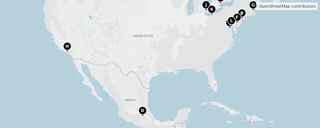 Map of Noord-Amerika