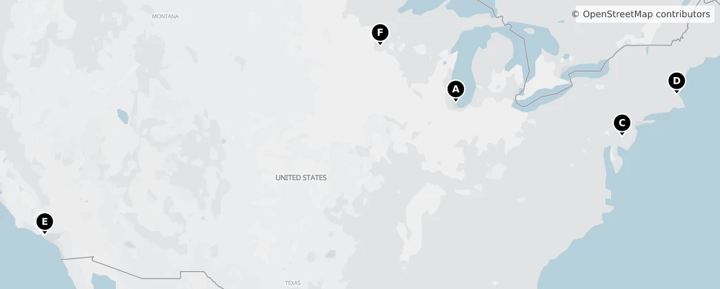 Map of Verenigde Staten van Amerika