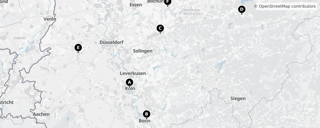 Map of Noordrijn-Westfalen