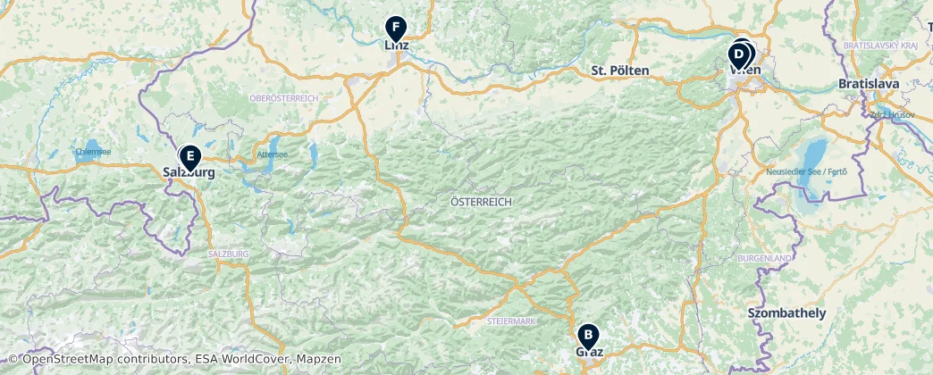 Map of Oostenrijk