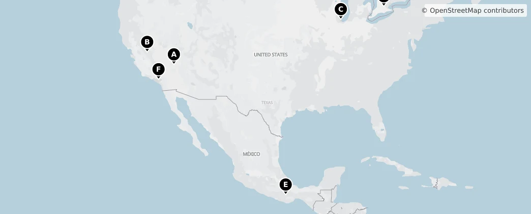 Map of Noord-Amerika